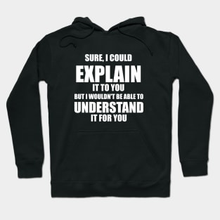 I Could Explain It To You But I Can't Understand It For You Sarcastic Funny Gift Hoodie